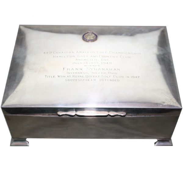 1948 Canadian Amateur-Frank Stranahans Sterling Cigar Box Awarded As Repeat Champ