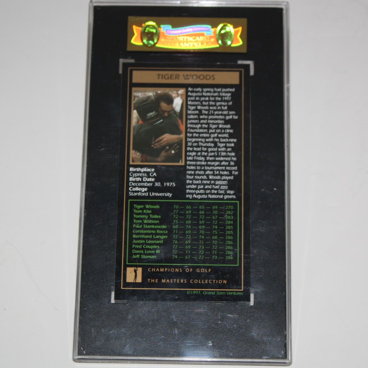 Lot Detail - 1997 Tiger Woods Grand Slam Ventures Rookie Card - SGC