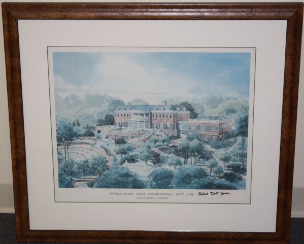 Robert Trent Jones Signed-Print of Trent Jones  Golf Club Manasses, Va-Presidents Cup