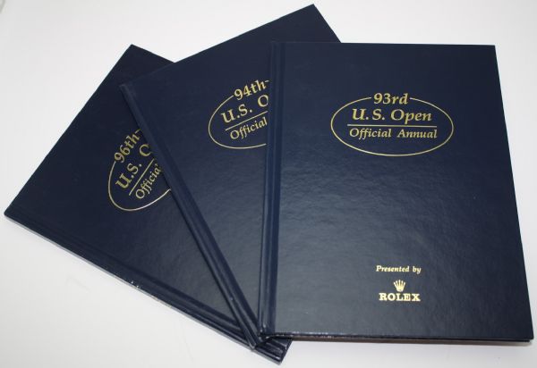 Lot of 3 US Open Rolex Books: 1993, 1994, and 1996