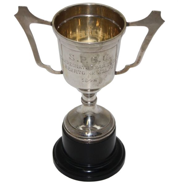 Frank Stranahans 1948 Brazilian Open 2nd Place Sterling Silver Trophy