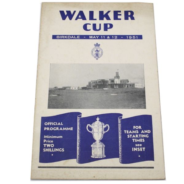 1951 Walker Cup Program - Royal Birkdale Golf Club