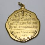 1942 Royal Canadian Open-Frank Stranahan's Low Amateur 18k Gold Medal