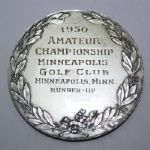 Frank Stranahan's 1950 U.S.G.A. Amateur Golf Championship Sterling Runner-Up Medal 
