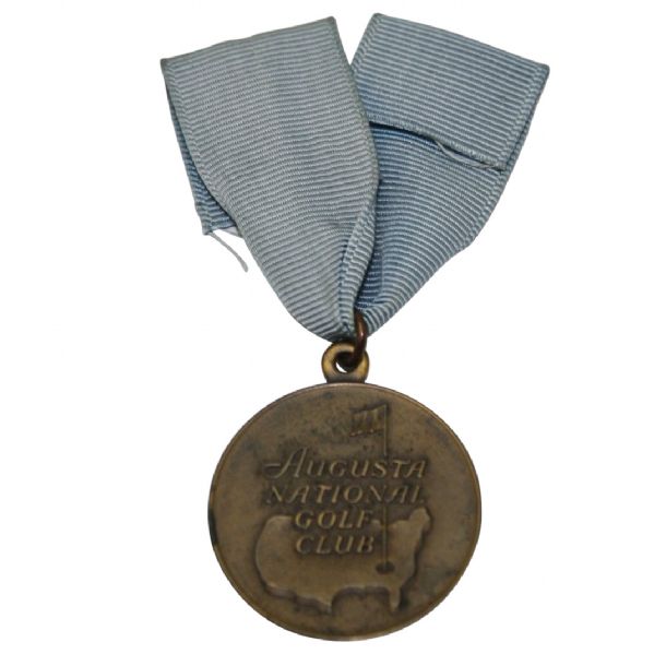 F. Stranahans 1949 Masters Contestants Gift/Souvenir-Bronze Medal W/Ribbon-Rare!