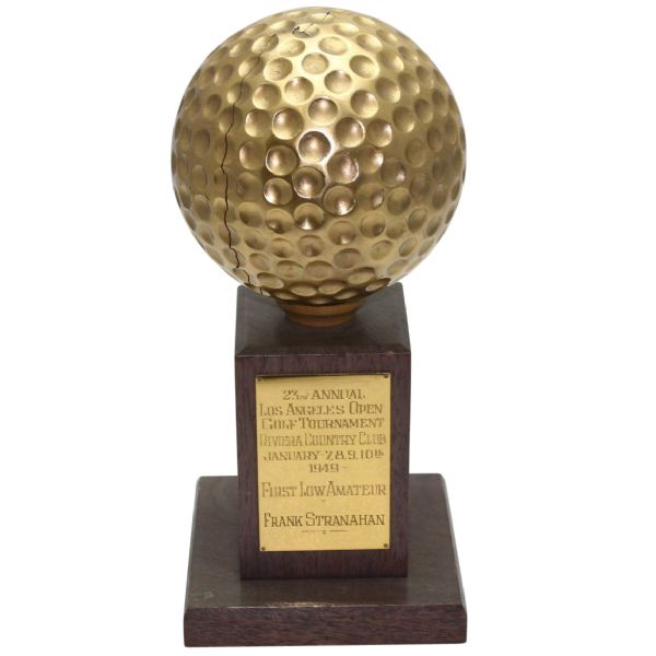 Frank Stranahans 1949 Los Angeles Open First Low Amateur Trophy - Riviera C.C.