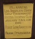 Frank Stranahan's 1949 Los Angeles Open First Low Amateur Trophy - Riviera C.C.