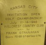 1946 Kansas City Open Golf Champ Frank Stranahan's Winner's Trophy - 37 1/2 TALL!!
