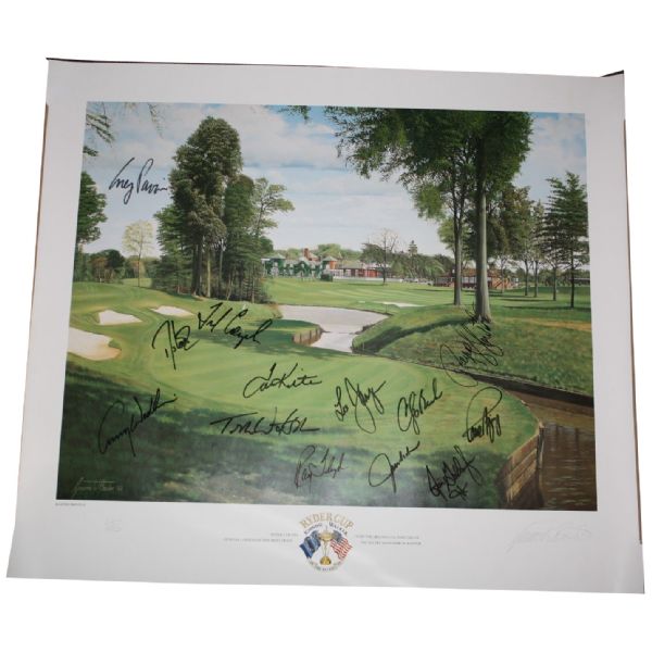 1993 Official Limited Edition Graeme Baxter Ryder Cup Poster Signed by Team and Captain - Belfry