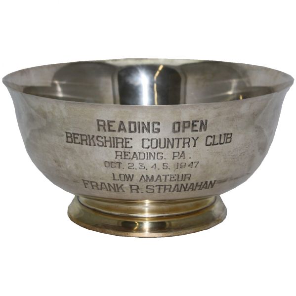 Frank Stranahans 1947 Reading Open Low Amateur Sterling Silver Bowl