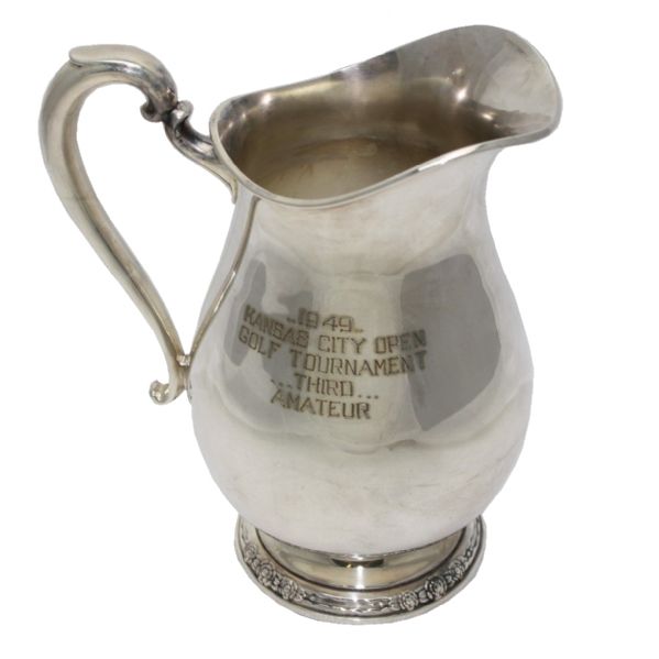 Frank Stranahans 1949 Kansas City Open Third Amateur Sterling Silver Pitcher