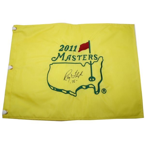 2011 Masters Embroidered Flag Signed by Ray Floyd with 76 Inscription JSA COA
