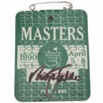 1990 Masters Badge Signed By Nick Faldo JSA COA