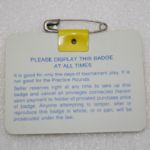 1987 Masters Badge Signed by Larry Mize JSA COA