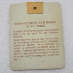 1988 Masters Badge Signed by Sandy Lyle JSA COA
