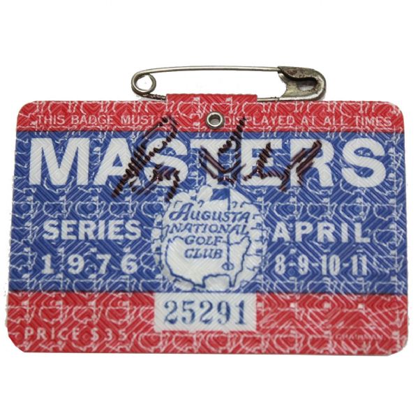 1976 Masters Badge Signed by Ray Floyd JSA COA
