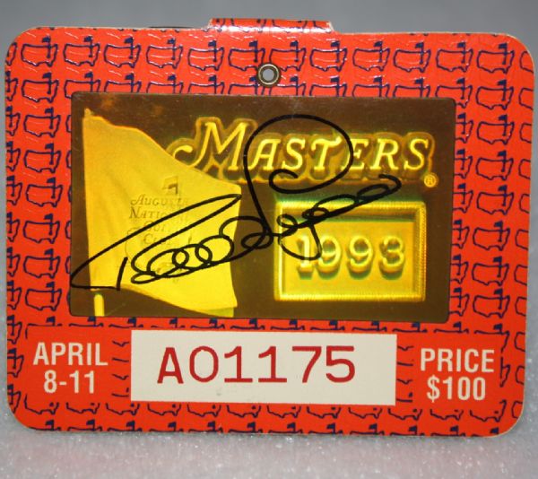 1993 Masters Badge Signed by Bernhard Langer JSA COA