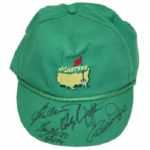 Vintage Masters Green Hat Signed by 5 Champs JSA COA