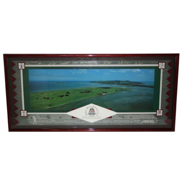 Framed 1991 Walker Cup Poster Signed By Both Teams-Presented to Contestant D. Eger