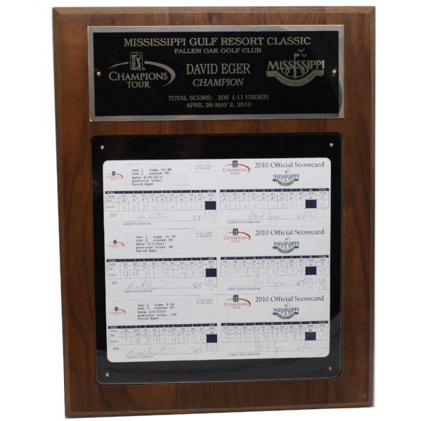 2010 Mississippi Golf Resort Classic David Eger Framed Winning Scorecards
