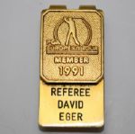 1991 European PGA Tour Member Money Clip -  Referee David Eger