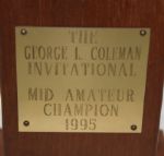 David Eger's 1995 Mid-Amateur Champion Seminole Trophy - Coleman Invitational