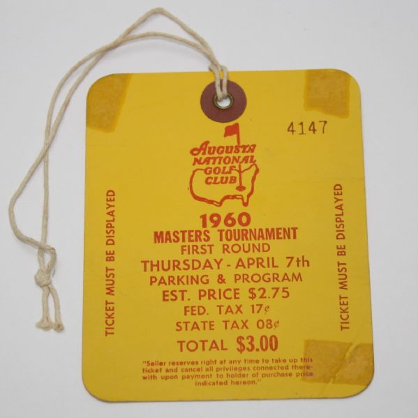 1960 Masters Thursday Ticket - #4147