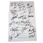 2014 Autographed Masters Champs Dinner Program -(29) Champs Incl. B. Watson - JSA COA