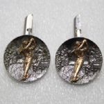Unique Sterling and Gold Golf Cufflinks