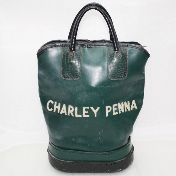 Charley Penna Block Letter Green/White Shag Bag