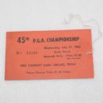 1963 PGA Championship Ticket - Nicklaus First PGA Win