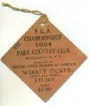 1934 PGA Ticket #123 - Signed by Champ Paul Runyan and Runner Up CRAIG WOOD JSA COA