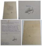 Bing Crosby Combination Lot: Letter, Note Card, Contestants Pins, Scorecards, Films
