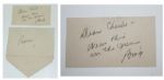 Bing Crosby Combination Lot: Letter, Note Card, Contestants Pins, Scorecards, Films