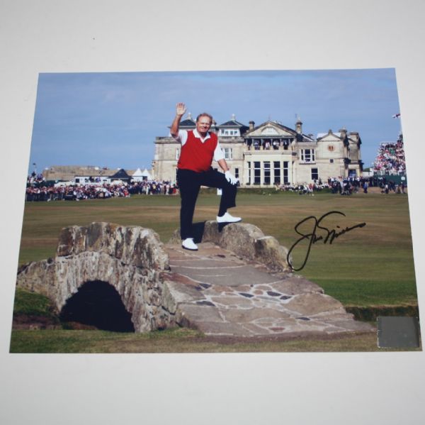 Jack Nicklaus Signed 8x10 Photo - British Open Bridge JSA COA