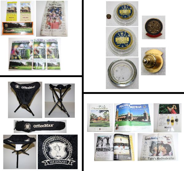 PGA Combination Lot: Programs, Tickets, Chair, Ash Tray, Pin, etc.