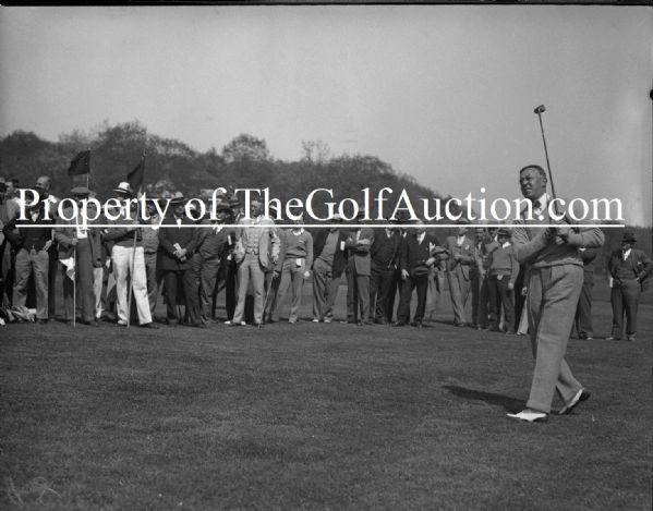 Ouimet Playing Sarazen Vintage Glass Plate Negative - Dennis Brearley Collection GF43