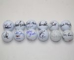 Lot of Twelve Signed Golf Balls Incl. Lee Westwood, Tony Jacklin, Davis Love JSA COA