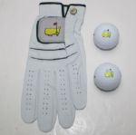 Two Masters Golf Balls and ANGC Cabretta Leather Golf Glove