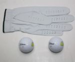 Two Masters Golf Balls and ANGC Cabretta Leather Golf Glove