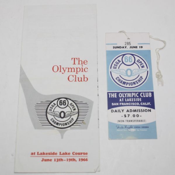 June 19, 1966 US Open Final Round Ticket - Excellent Condition