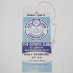 June 19, 1966 US Open Final Round Ticket - Excellent Condition