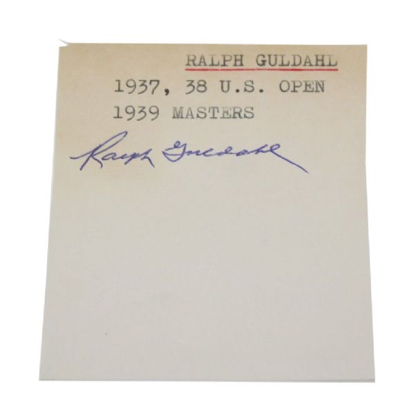 Ralph Guldahl Signed Cut -JSA Full Letter Cert#X26339