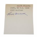 Ralph Guldahl Signed Cut -JSA Full Letter Cert#X26339