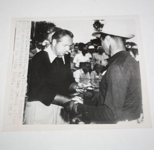 Claude Harmon and Sam Snead Wire Photo - Augusta 4/16/1948
