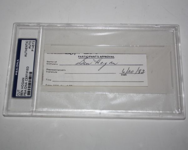 Ben Hogan Signed Cut - 6/20/1983 - PSA/DNA P14573