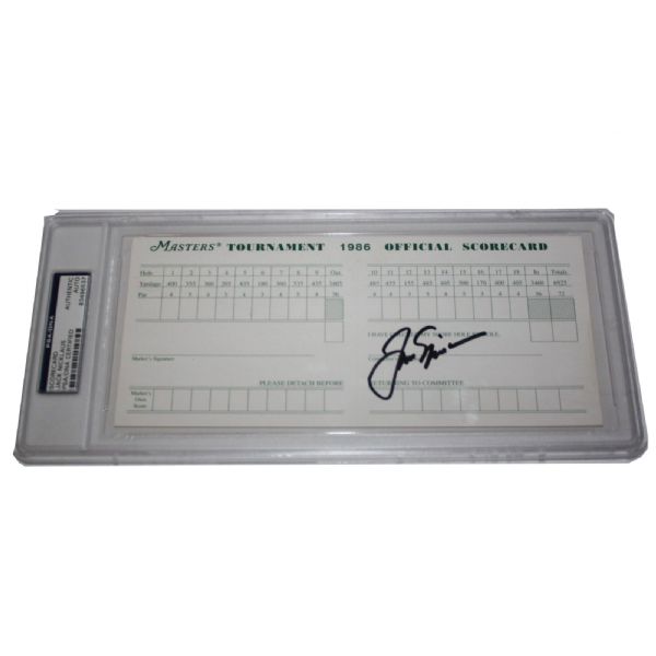 Jack Nicklaus Signed 1986 Masters Scorecard - PSA/DNA 83496537