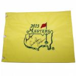 Big 3 Arnie Jack and Gary Signed 2013 Masters Flag JSA COA