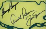Big 3 Arnie Jack and Gary Signed 2013 Masters Flag JSA COA