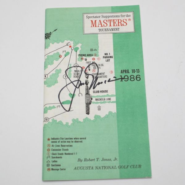 1986 Masters Spec Guide Signed by Jack Nicklaus JSA COA